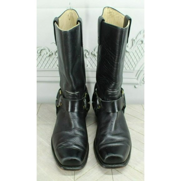 *Unbranded Black Leather Pull On Mid Calf Cowboy Western Boot Size 8.5 M - Picture 5 of 9